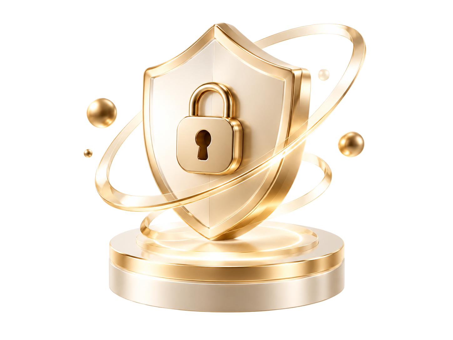 Golden shield and lock protecting financial sovereignty
